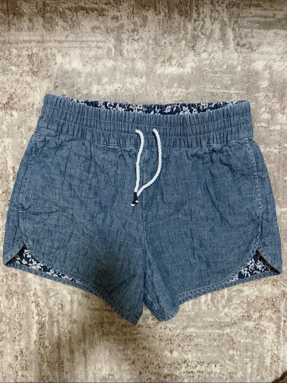 Women’s Polo Ralph Lauren Blue quilted Linen Shorts size M
